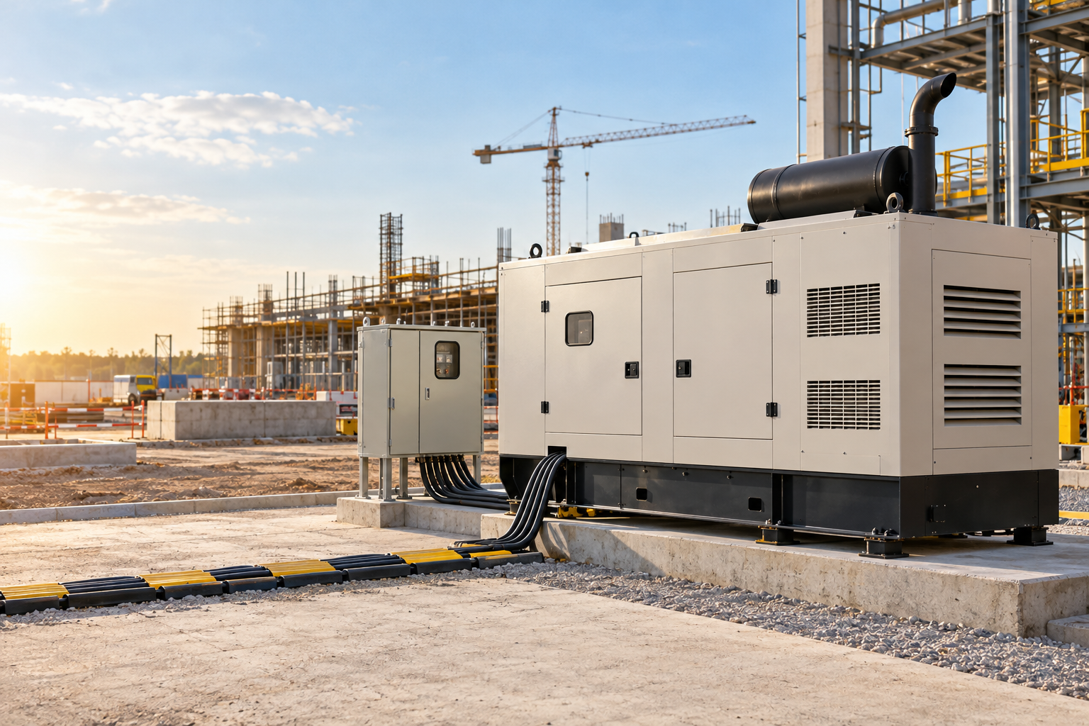 DG set on hire at an industrial project