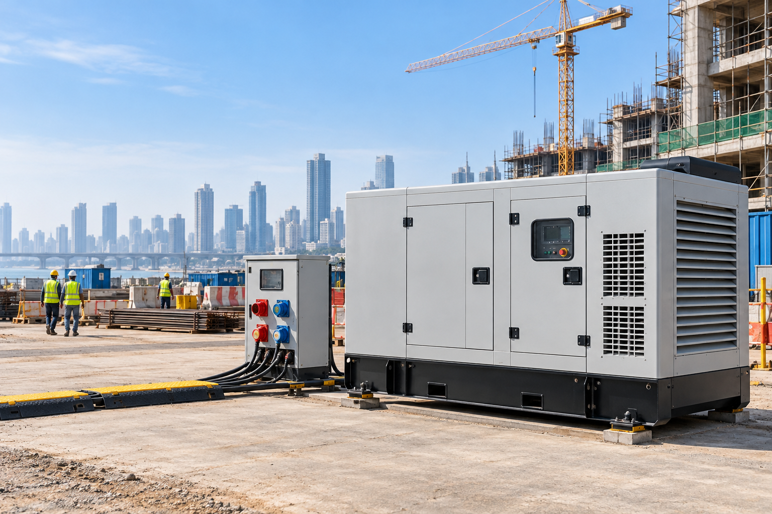 Diesel generator on hire at a Mumbai project site