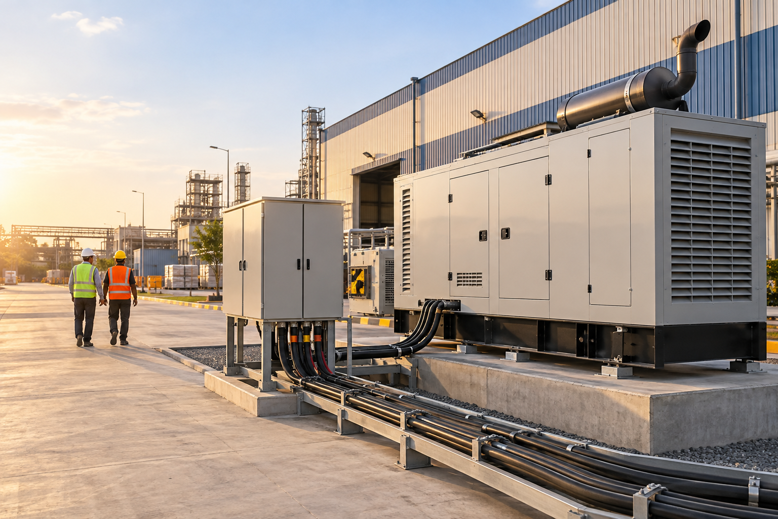 Diesel generator set rental at an India industrial facility