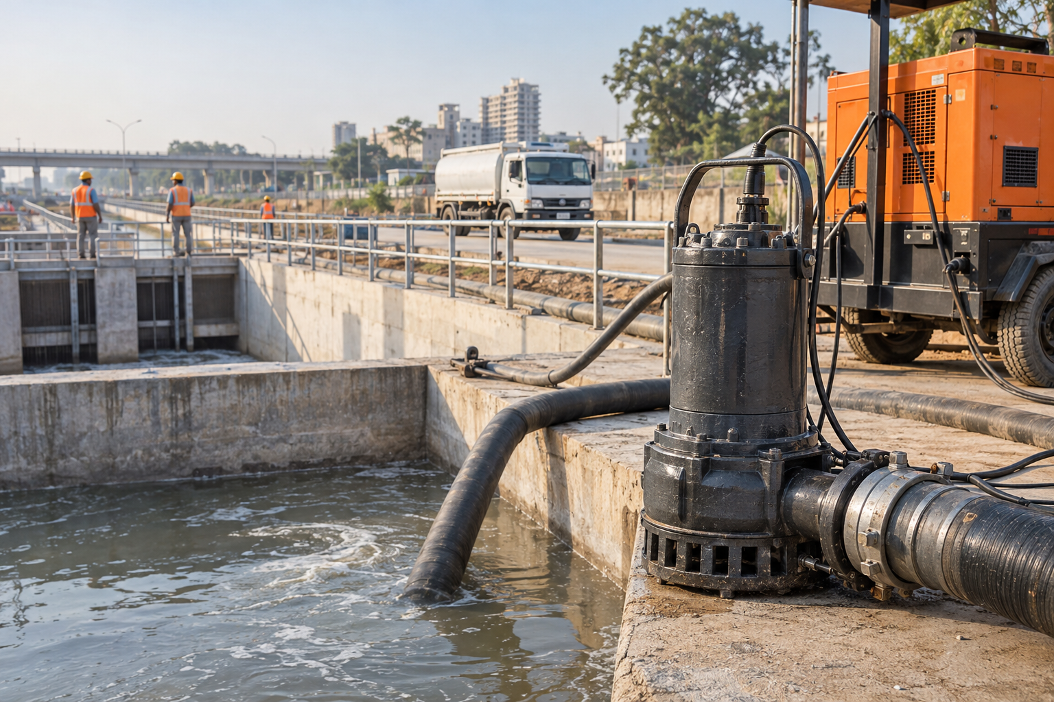 Sewage Pump on Hire in India for infrastructure and drainage projects